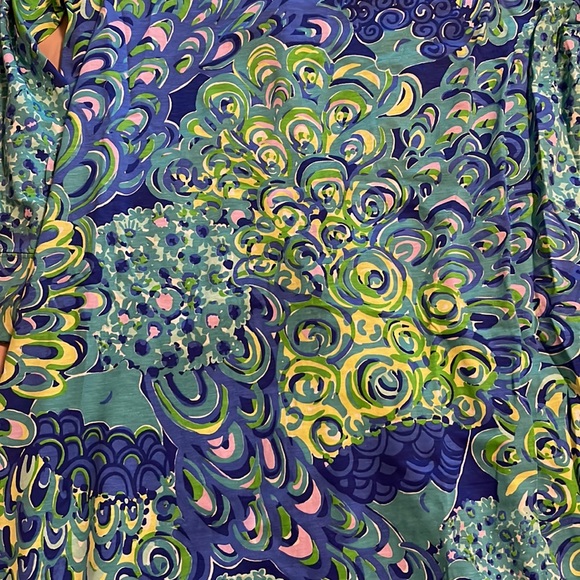 Lilly Pulitzer Marlowe Pima cotton long sleeve boat neck dress medium blue - Picture 5 of 7